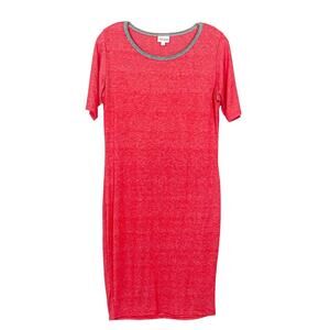 LulaRoe Julia Red and Gray Bodycon Dress, EUC, Size Small, MSRP $50